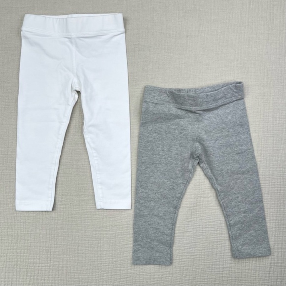 Primary white and grey legging bundle 12-18 months